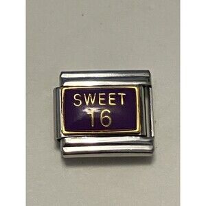 Casa D'Oro Stainless Steel Italian charm Sweet 16 9mm purple